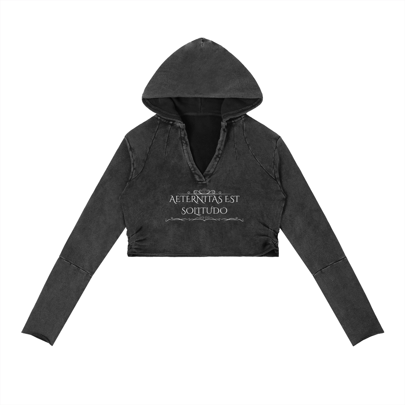 Women's Gothic Crop Hoodie | Gothic Ezoteric Tattoo Hoodie