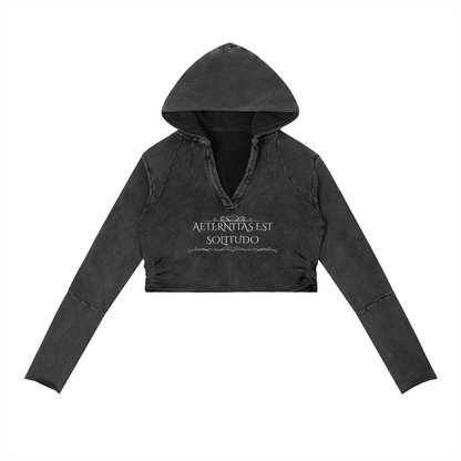 Women's Gothic Crop Hoodie | Gothic Ezoteric Tattoo Hoodie