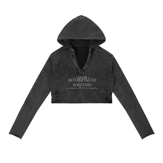 Women's Gothic Crop Hoodie | Gothic Ezoteric Tattoo Hoodie