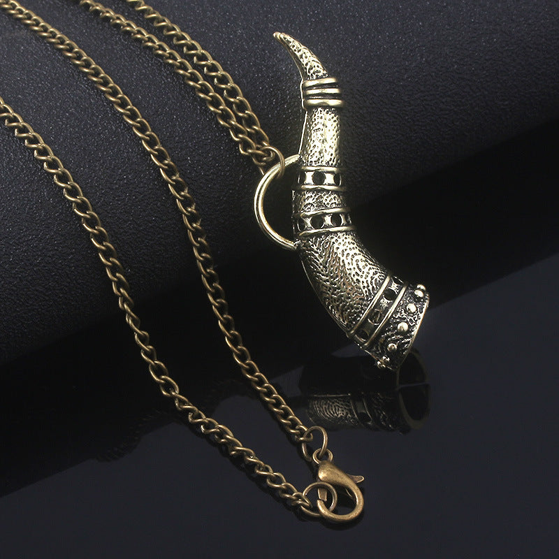 Horn of Valhalla's Feast Nordic Necklace – Classic Gold
