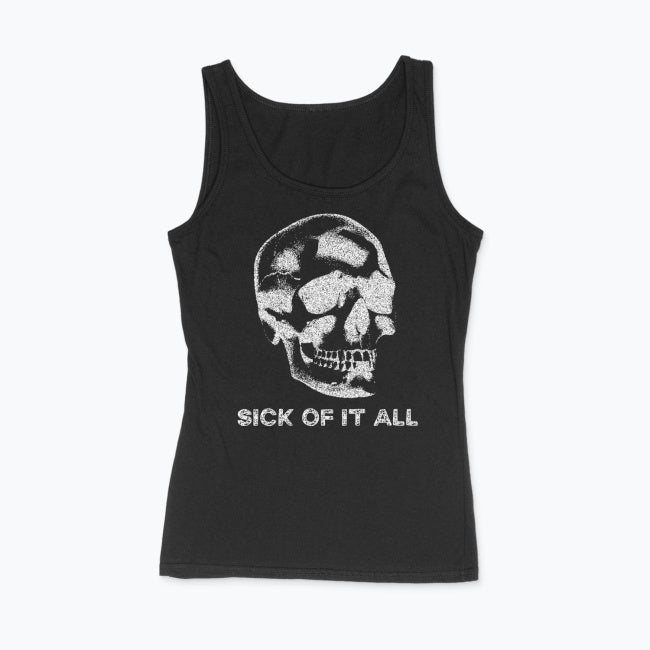 Women's Punk Tank Top with Skull Print – SICK OF IT ALL | Cotton Grunge Top