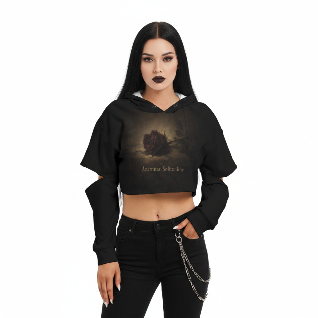 Gothic Streetwear Crop Hoodie