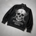 Gothic Darkwear Bomber Jacket Premium | Black Cathedral II – Pain Skull Legacy | 100% Cotton 310 GSM