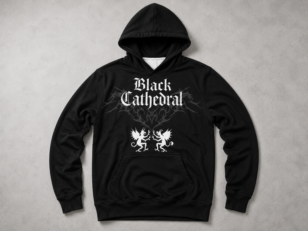 Gothic Premium Oversize AOP Hoodie | Black Cathedral – Devil Wings Ascension Hoodie 280 GSM