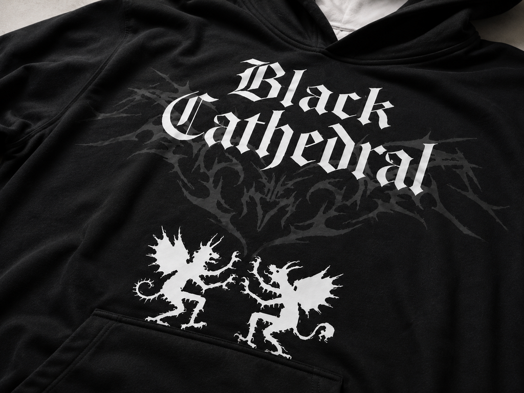 Gothic Premium Oversize AOP Hoodie | Black Cathedral – Devil Wings Ascension Hoodie 280 GSM
