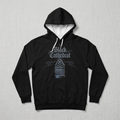Gothic Premium Full Print Hoodie | Black Cathedral – Gray Silence Tombstone Hoodie 280 GSM