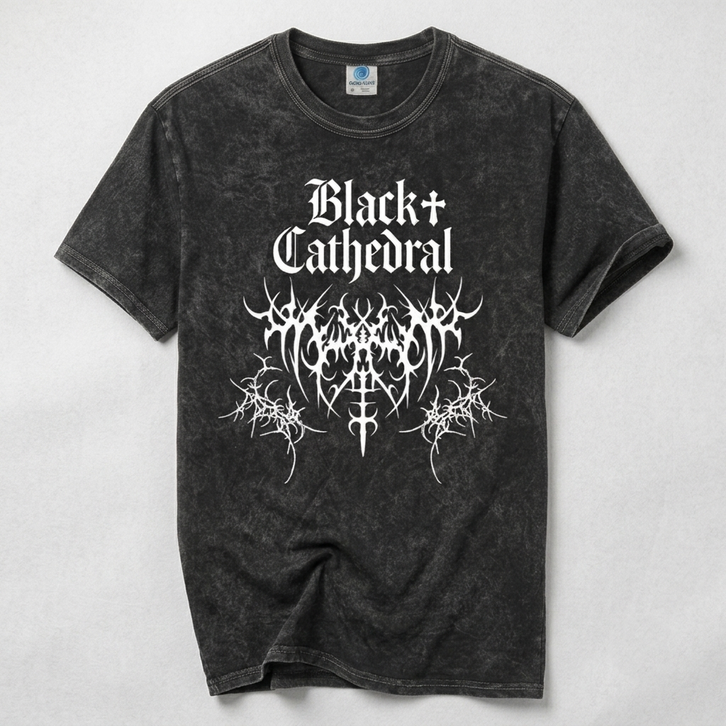 Black Cathedral | Thorns of Entropy | Vintage Washed Gothic Heavy Cotton T-Shirt