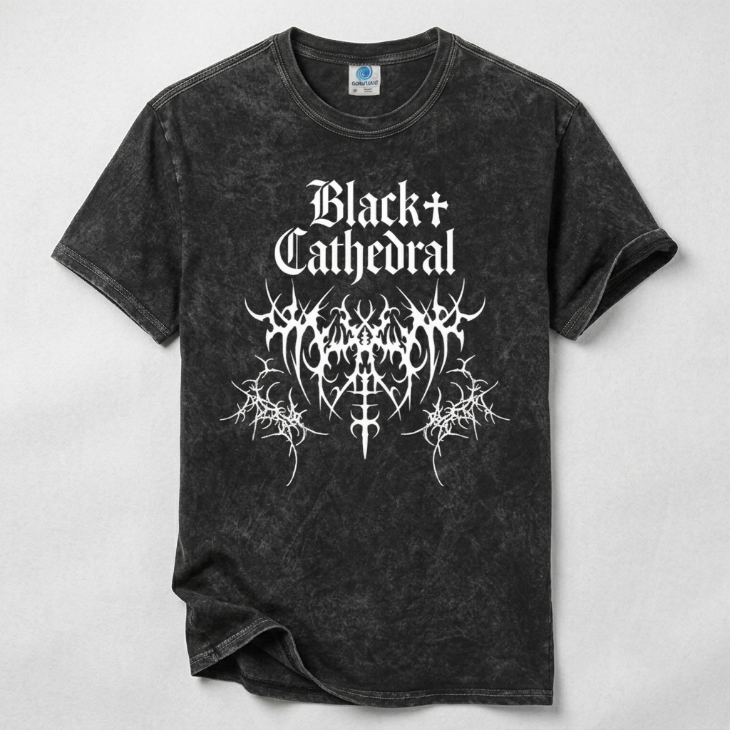 Black Cathedral | Thorns of Entropy | Vintage Washed Gothic Heavy Cotton T-Shirt