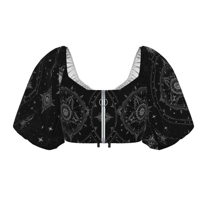 Women's Gothic Crop Top | Celestial Gothic Silver Way