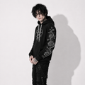 heavyweight gothic hoodie 310gsm cotton with dark occult design and drawstring hood unisex fashion