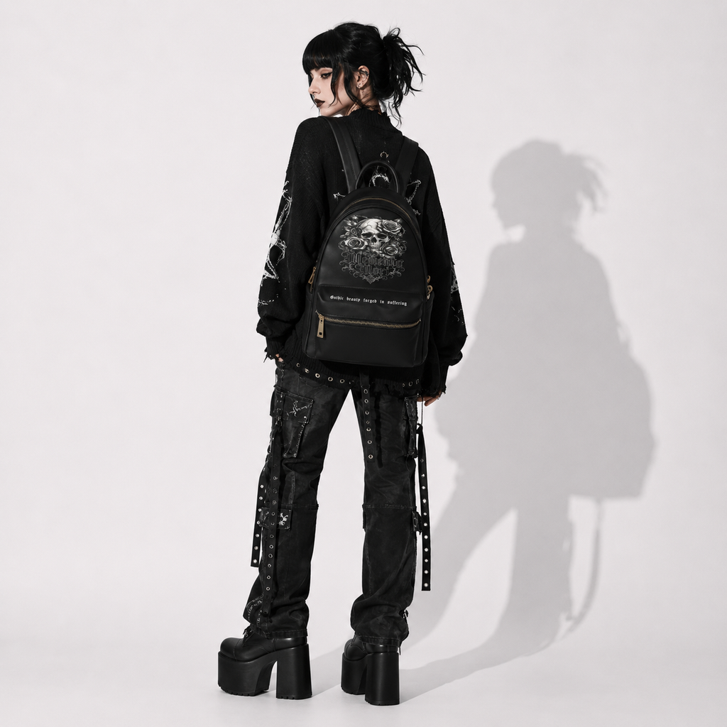 Memento Mori Gothic Backpack | Victorian Darkwear Bag