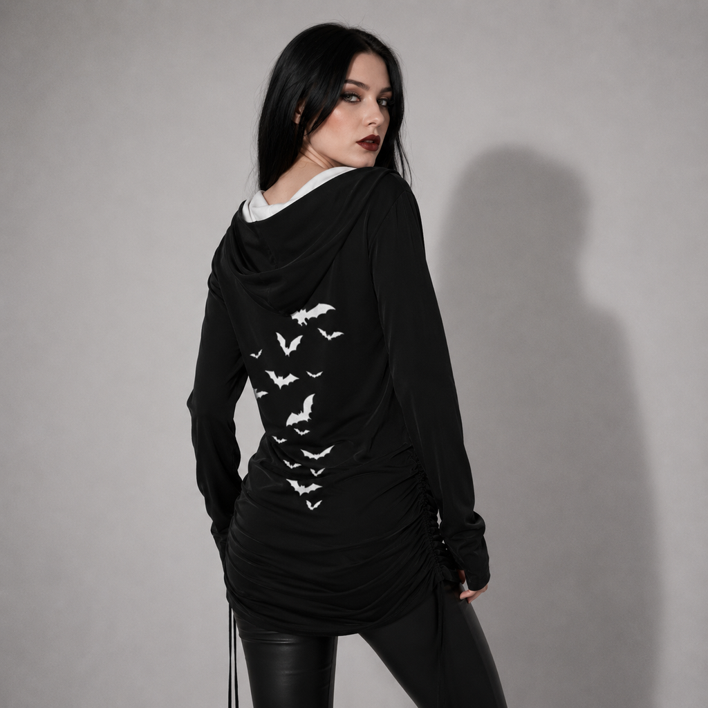 Dark Love Gothic Hoodie Dress – Asymmetrical One Shoulder Hooded Dress | Gothic | Darkwear | Alternative Fashion