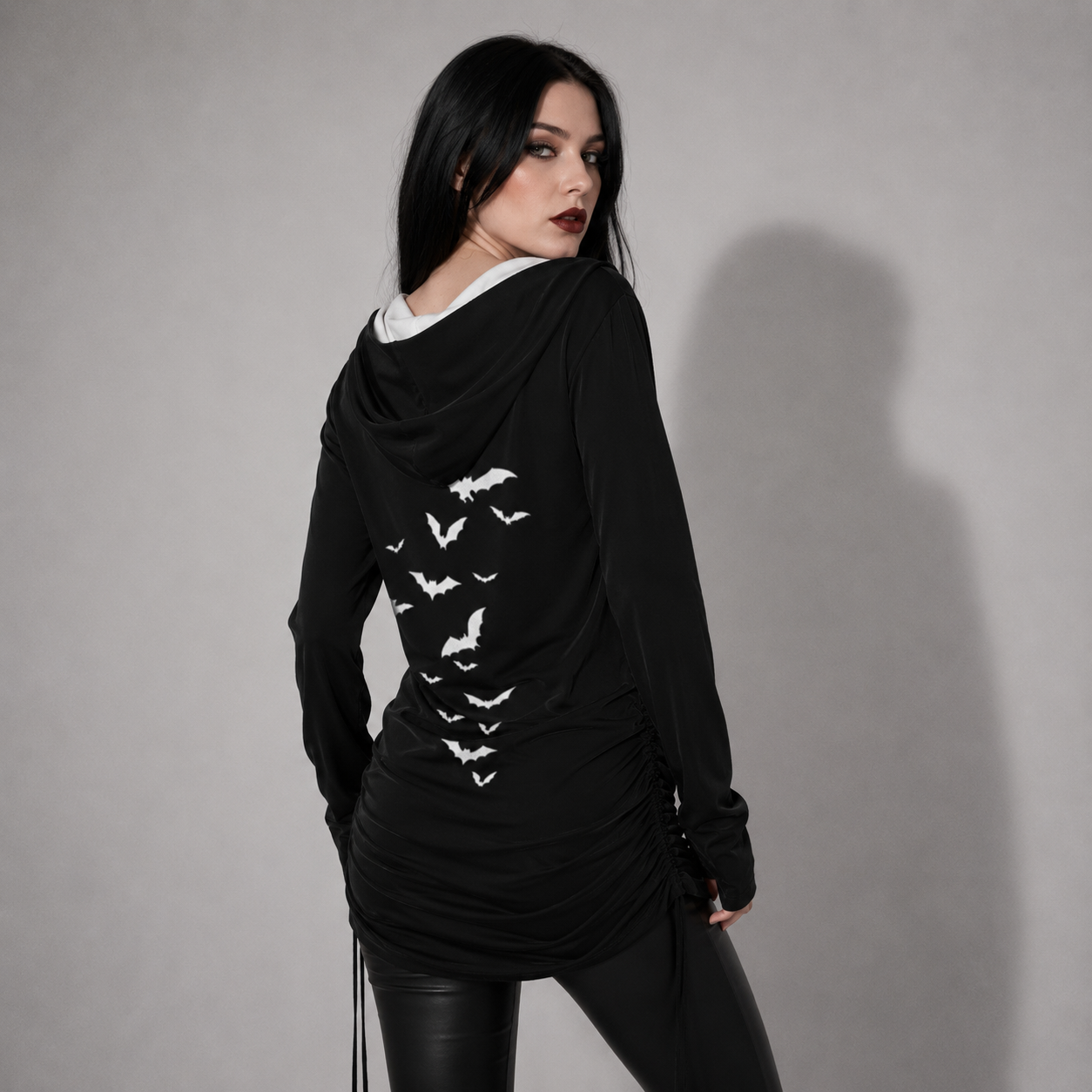 Dark Love Gothic Hoodie Dress – Asymmetrical One Shoulder Hooded Dress | Gothic | Darkwear | Alternative Fashion