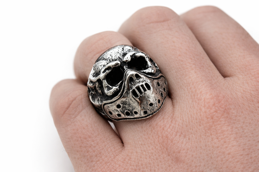 Heavy Metal Dark Mask Skull Ring