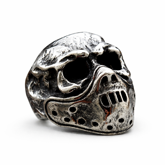 Heavy Metal Dark Mask Skull Ring