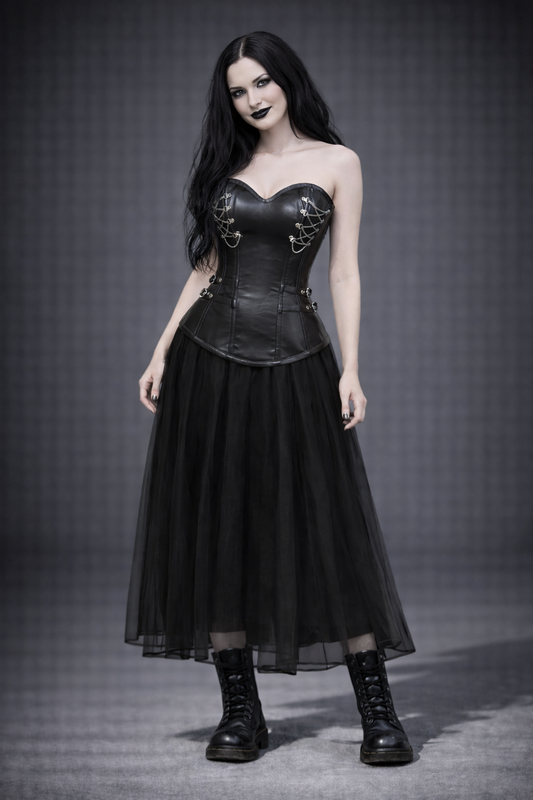 Gothic Leather Corset | Black Pain Armor