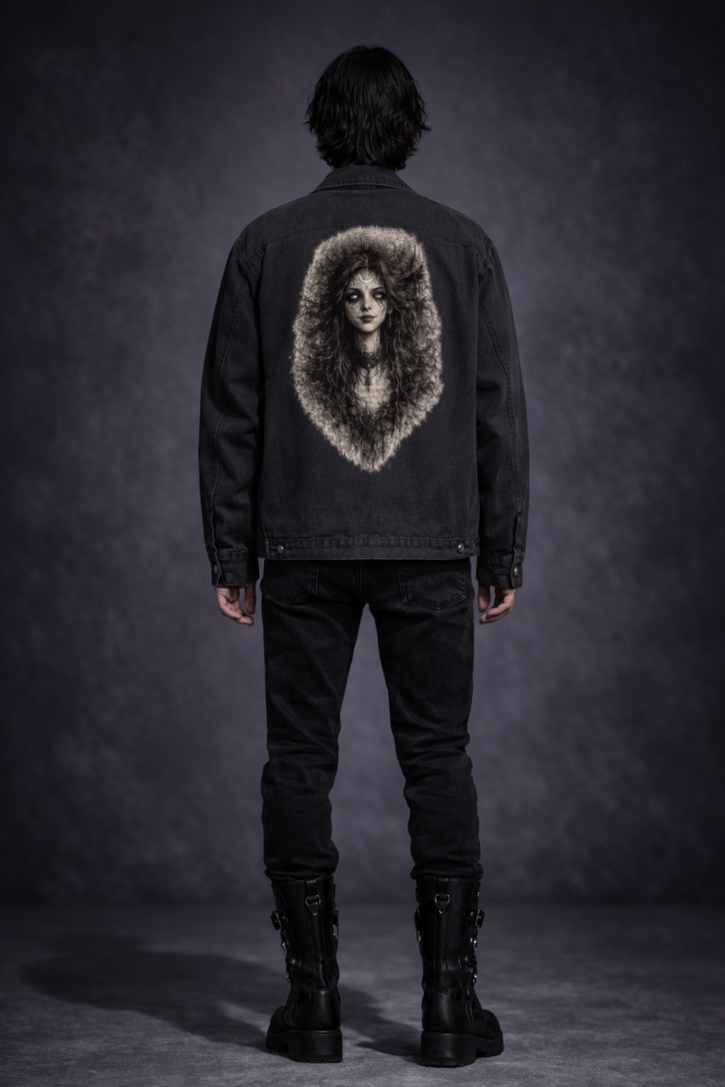 Gothic Black Denim Jacket | Wicca Dark Lady