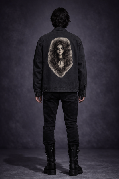 Gothic Black Denim Jacket | Wicca Dark Lady