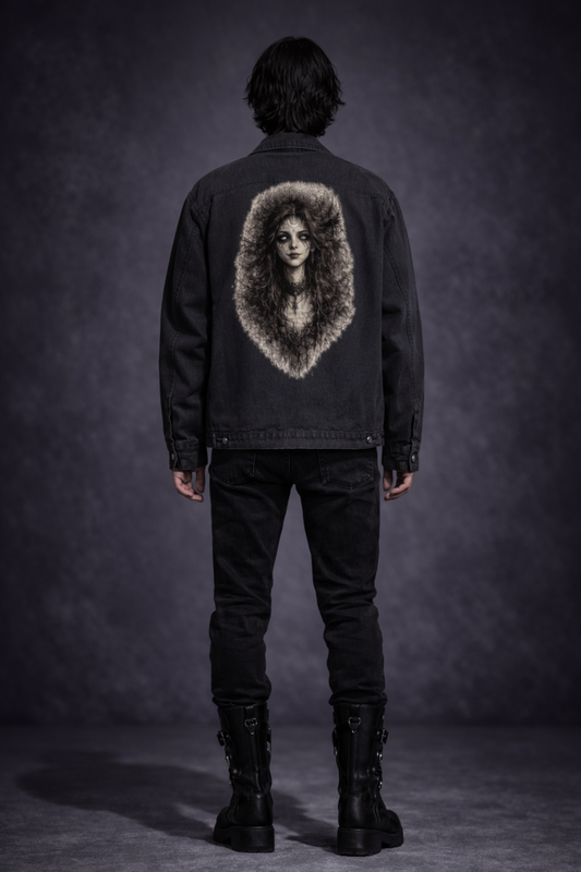 Gothic Black Denim Jacket | Wicca Dark Lady