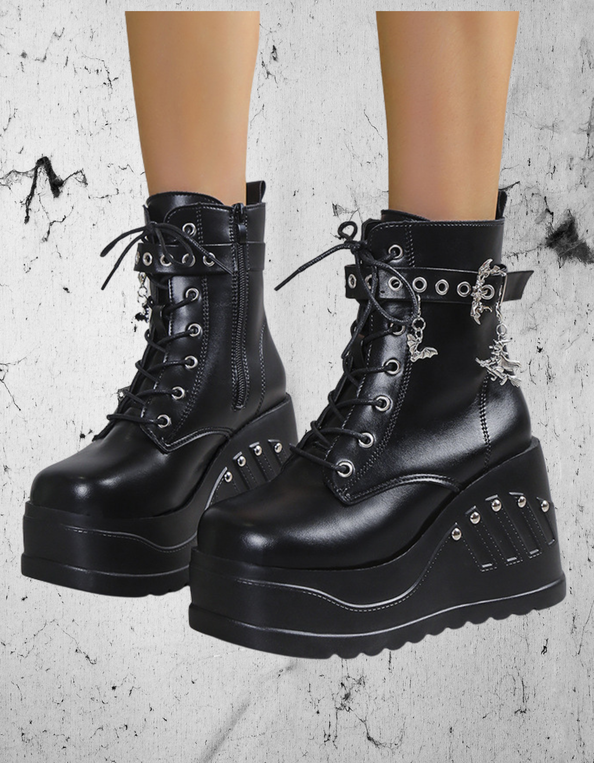Gothic Boots with Bats