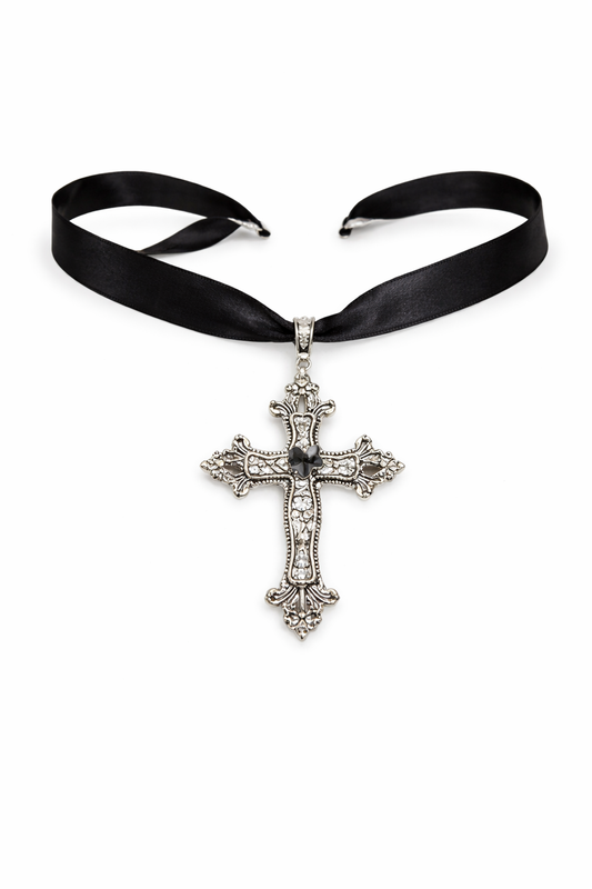 Gothic Cathedral Power Cross Necklace