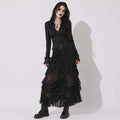 Night Kiss™ Gothic Lace Maxi Skirt | Romantic Gothic Darkwear | Elegant Alternative Black Skirt