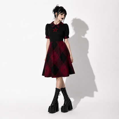 Occult Lolita Gothic Tartan Dress – Dark Academia Plaid Dress