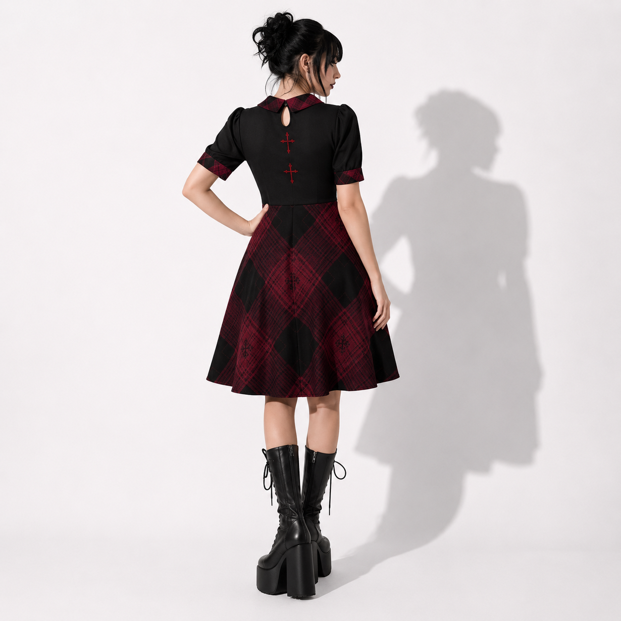 Occult Lolita Gothic Tartan Dress – Dark Academia Plaid Dress