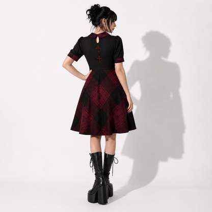 Occult Lolita Gothic Tartan Dress – Dark Academia Plaid Dress