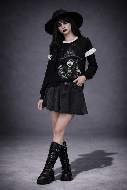 Gothic Wicca Blouse | Witchcore Gothic Y2K Bad Girl