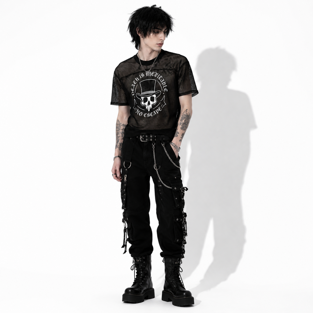 Unisex Gothic Mesh T-Shirt Dark Cathedral | Mesh Gothic Streetwear