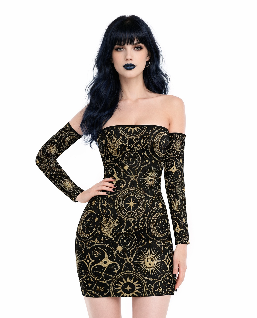 Celestial Pattern of Destiny Gothic Mini Dress