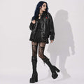 Black Thorn Rose™ Vegan Leather Gothic Jacket | Oversized Dark Romantic Jacket | Gothic Streetwear | Unisex