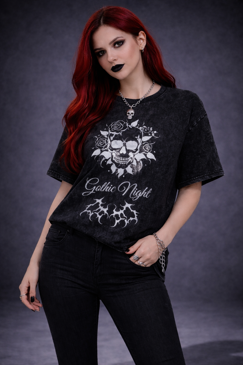 Gothic Women's T-shirt | Gothic Night Cotton