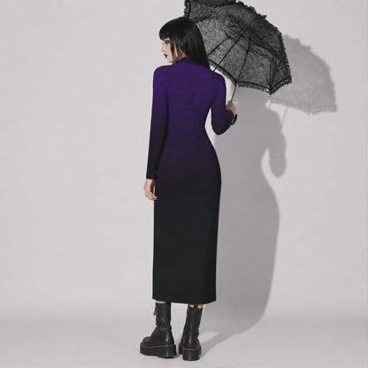 Noctivora Eclipse | Black Purple Gothic Vampire Dress
