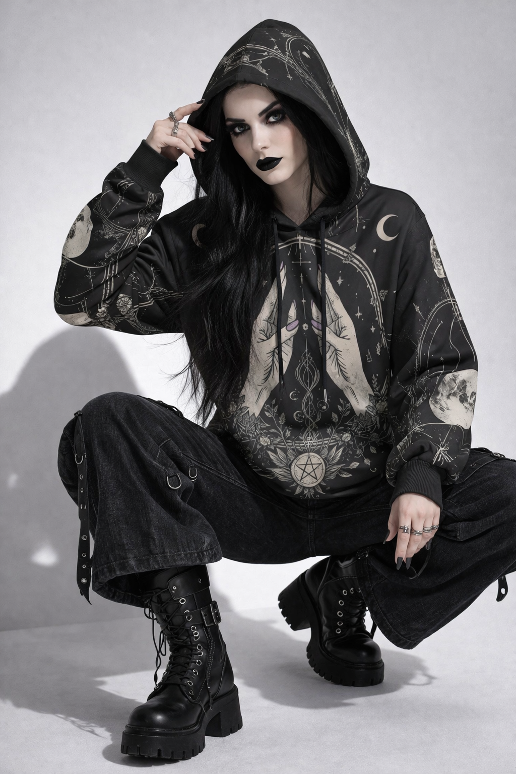 Wiccan Ritual Hoodie | Eternal All-Over Print Dark Magic