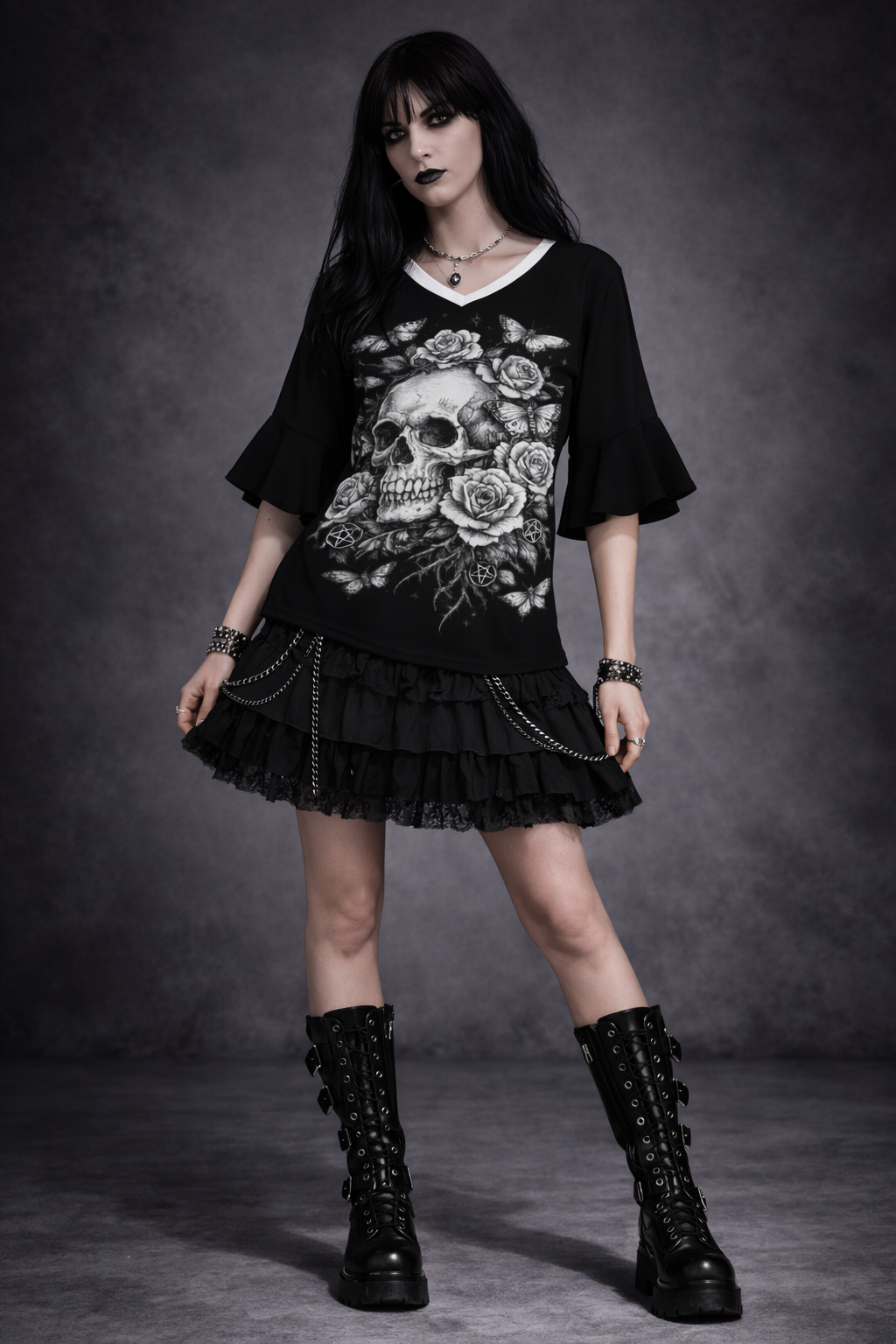 Women's Gothic Ruffled Blouse | Garden of Death