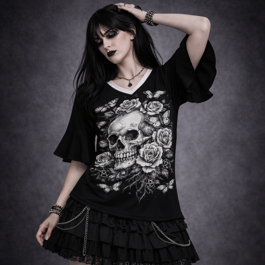 Women's Gothic Ruffled Blouse | Garden of Death