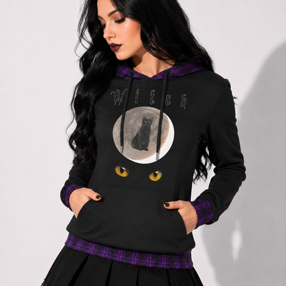 Witch Cat Moon Gothic Hoodie | Women’s Witchcore Black Cat Hoodie