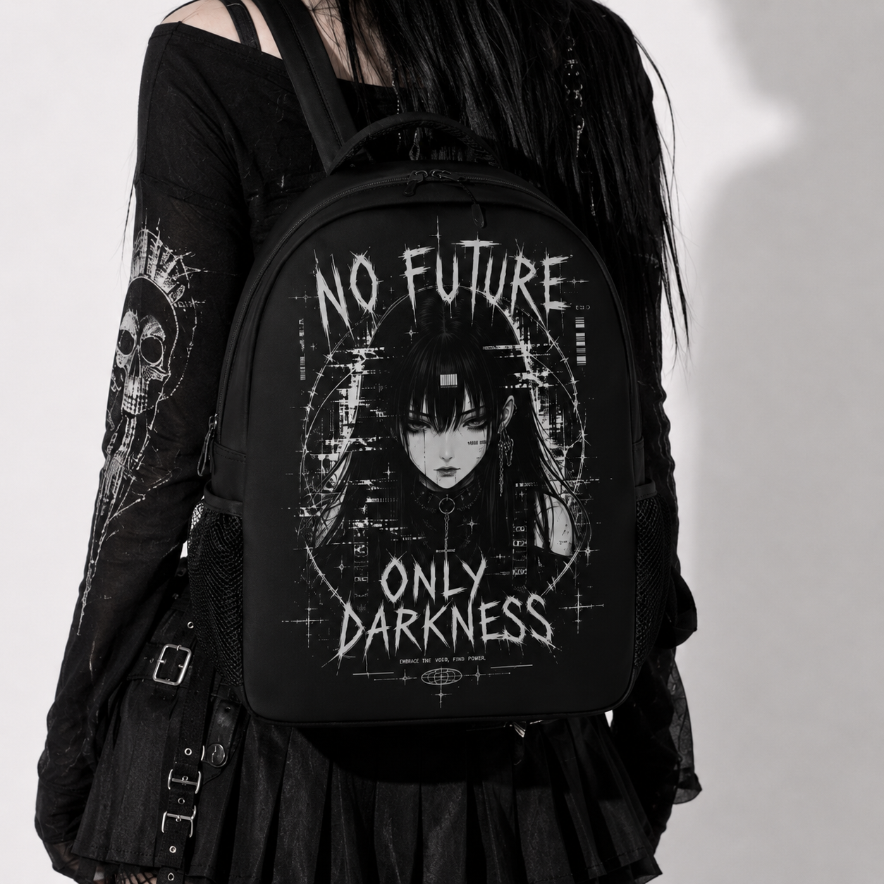 Only Darkness Gothic Y2K Backpack – Darkwear Anime Goth School Bag – AlterOut