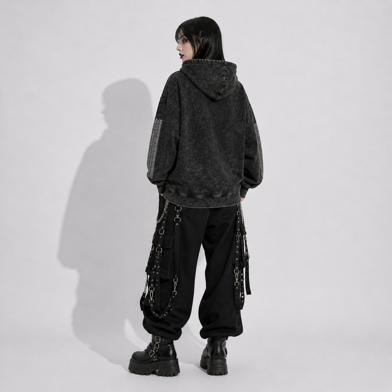 Gothic Zip Hoodie Slavic Demons – Dark Folk Aesthetic Oversize Hoodie