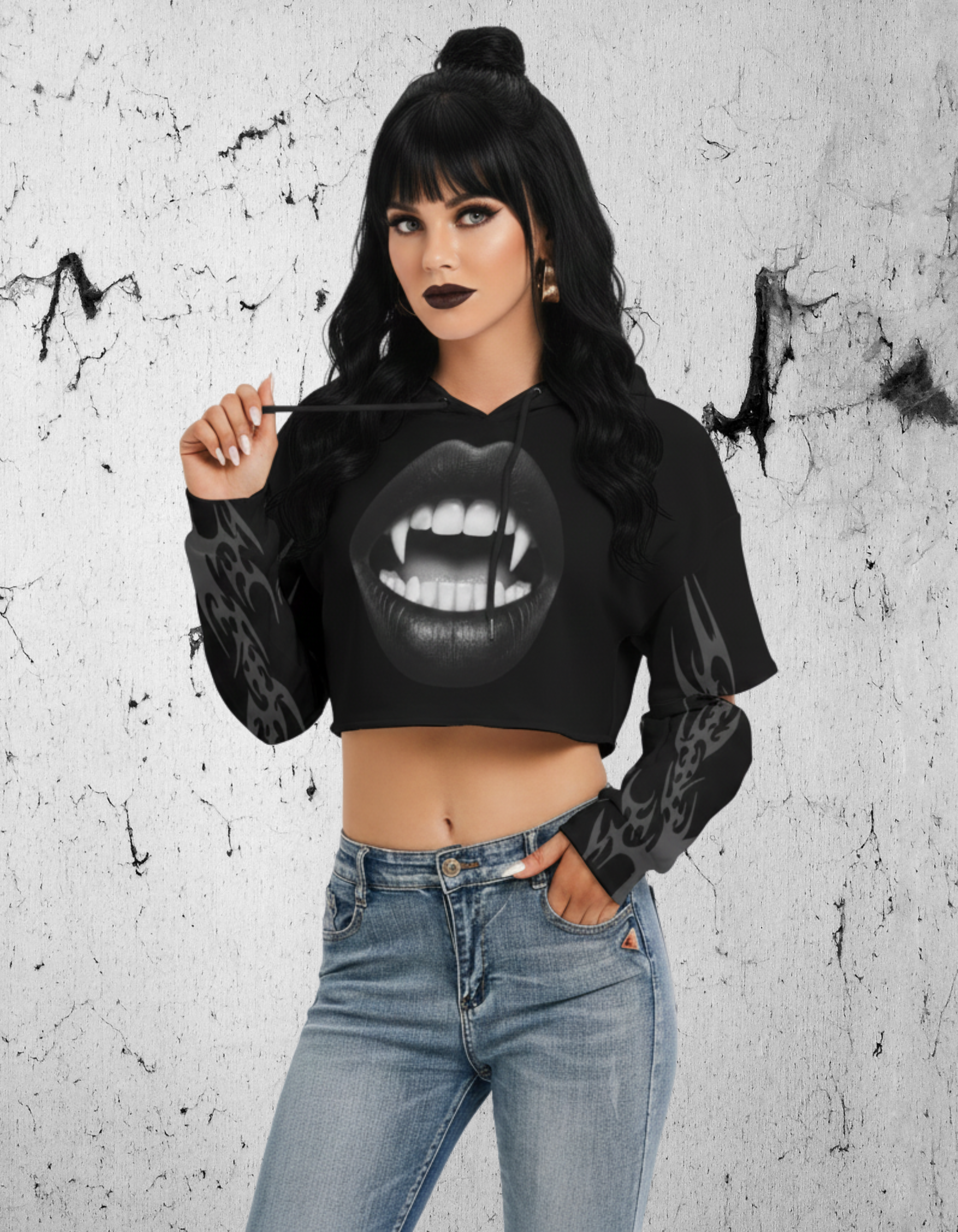 Gothabilly Crop Hoodie