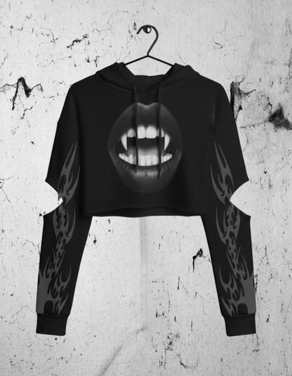 Gothic Crop Hoodie Vampire Pop Art 