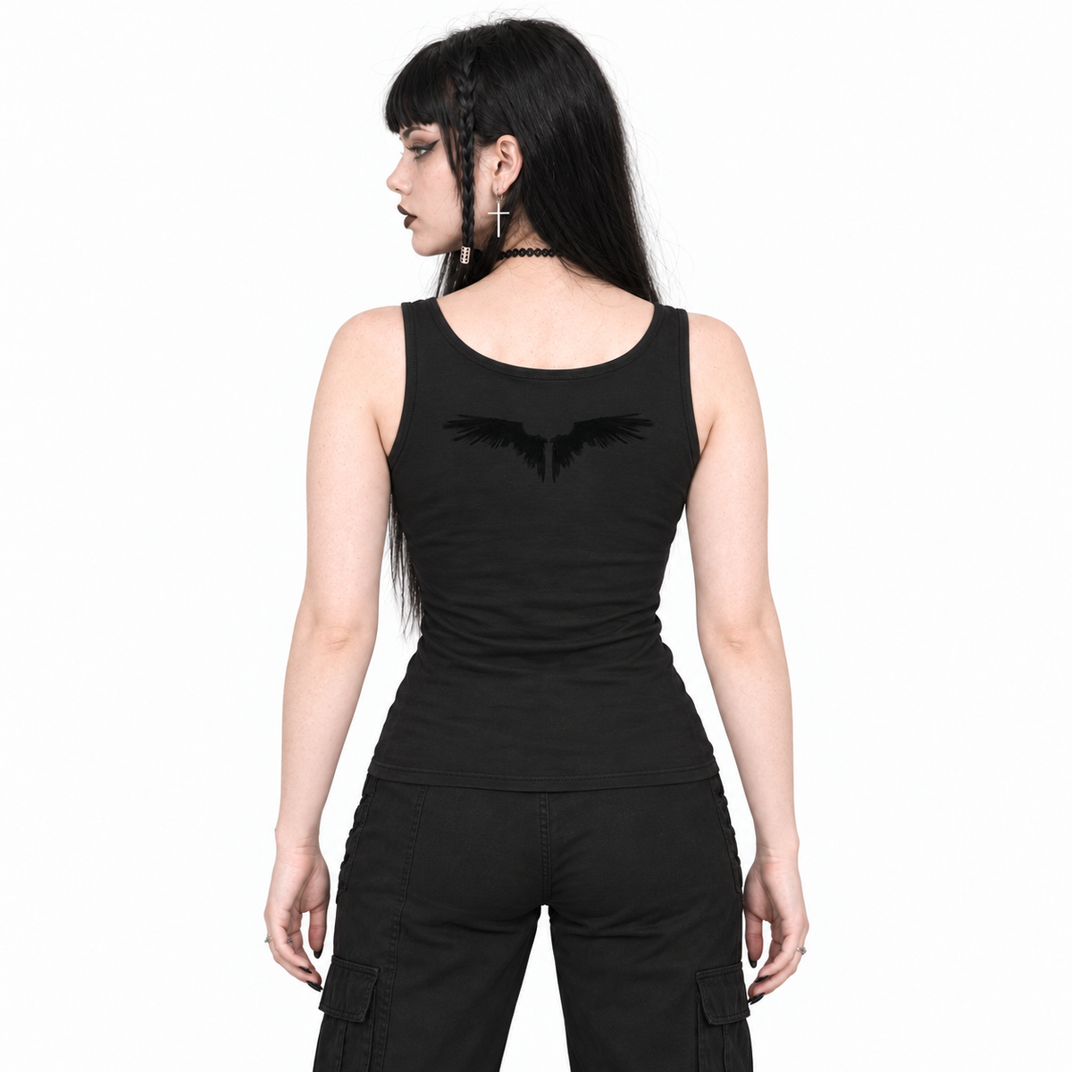 Women's Gothic Tank Top – GRUNGE GOTH SIGIL 667 | Fitted Cotton Top