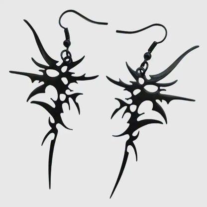 Grunge Steel Chaos Asymmetric Earrings