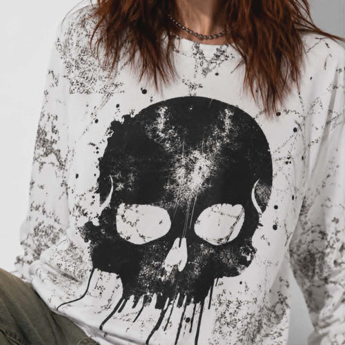 Skull Riot Oversized Sweatshirt | Grunge Punk Skeleton Streetwear
