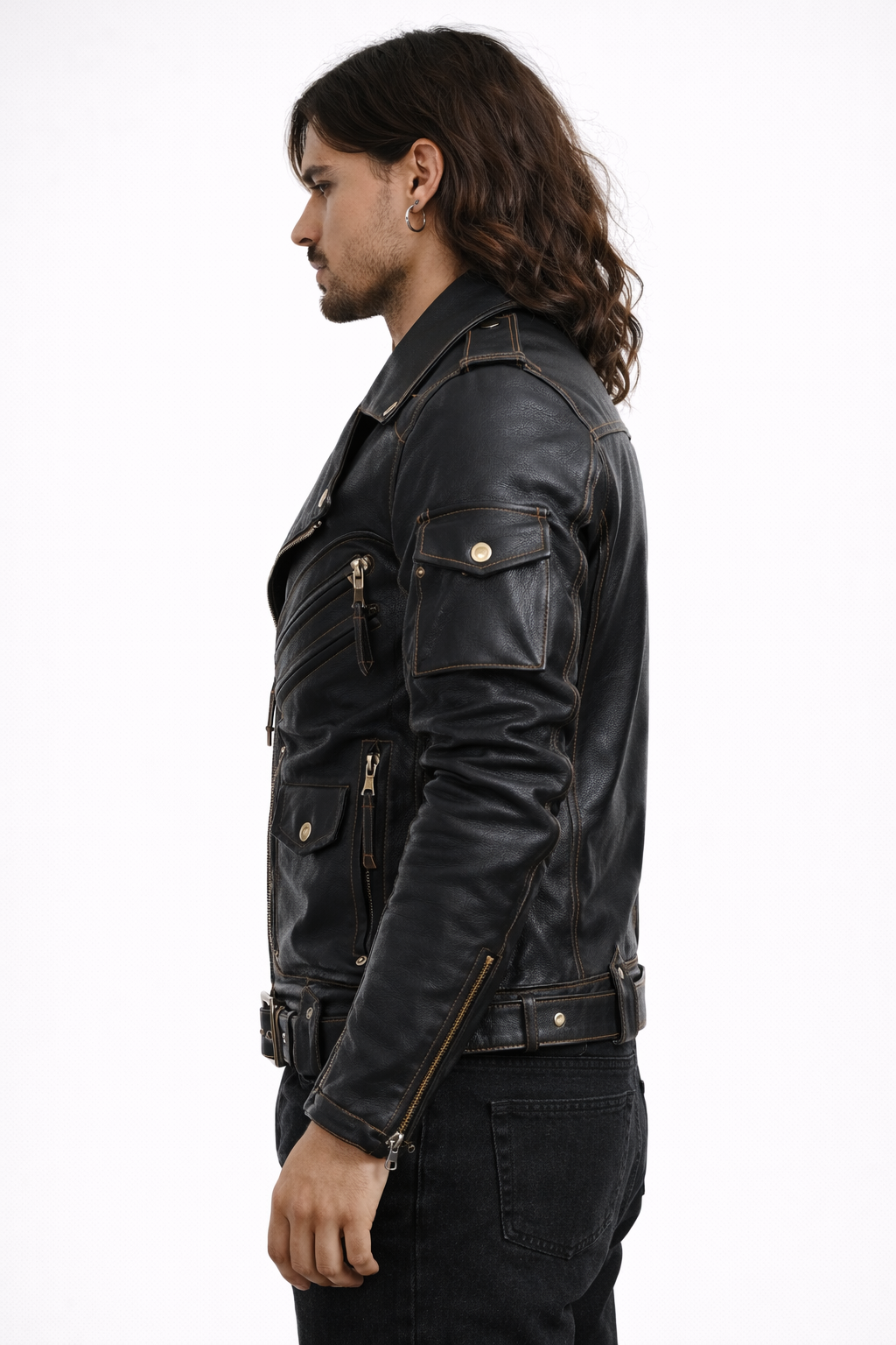 Basic Antisystem Armor Metal Leather Jacket