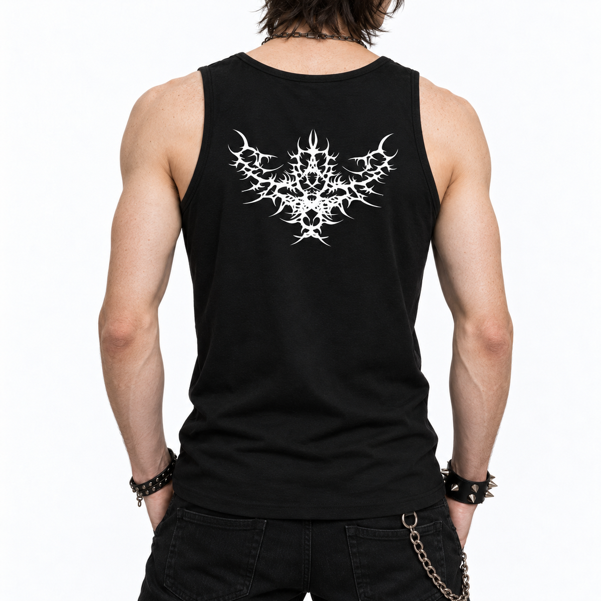 Men's Punk Gothic Tank Top – HEY HELL | Y2K Goth Graphic Cotton Vest