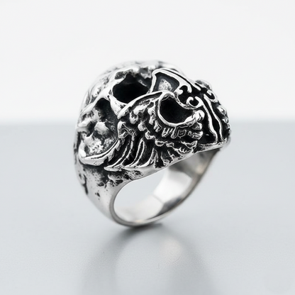 Black Metal Mask Skull Ring