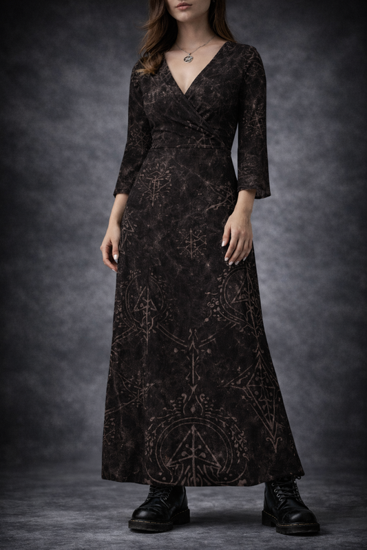 Black Viking Gothic Maxi Dress – Runic Power